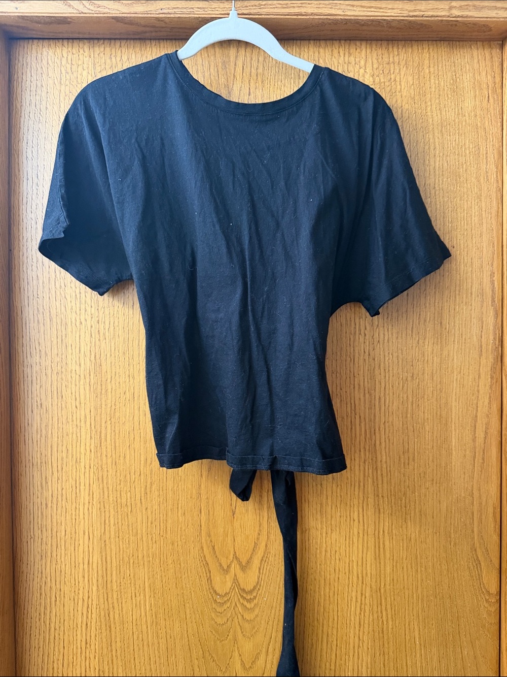 a new day Black Tie-Front Crop Top